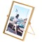 Modern Metal Floating Tabletop Photo Picture Frame with Glass Cover and Easel Stand